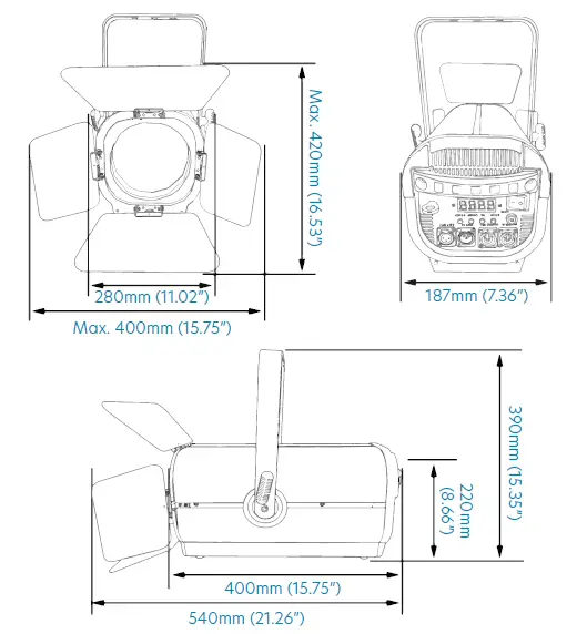CentoLight-Plot-200FZ-Fresnel-Light-with-200W-COB-LED-01