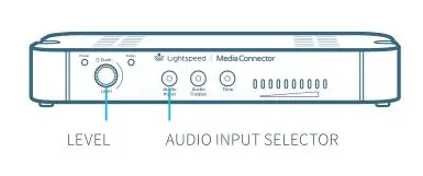 Lightspeed Redcat Access Instructional Audio System - Adjust the volume by pressing the Audio Input selector and adjusting the level knob