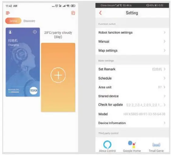enter the Setting page