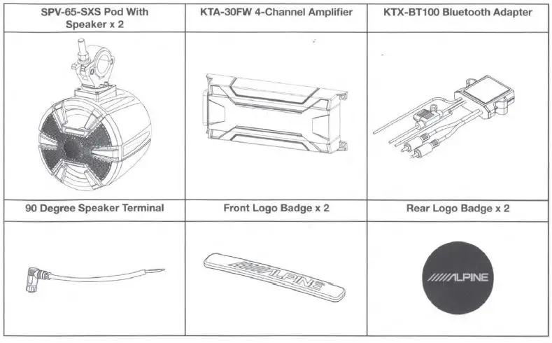 ALPINE PSS-SX01 Complete Weather Resistant Powersports Sound System-5