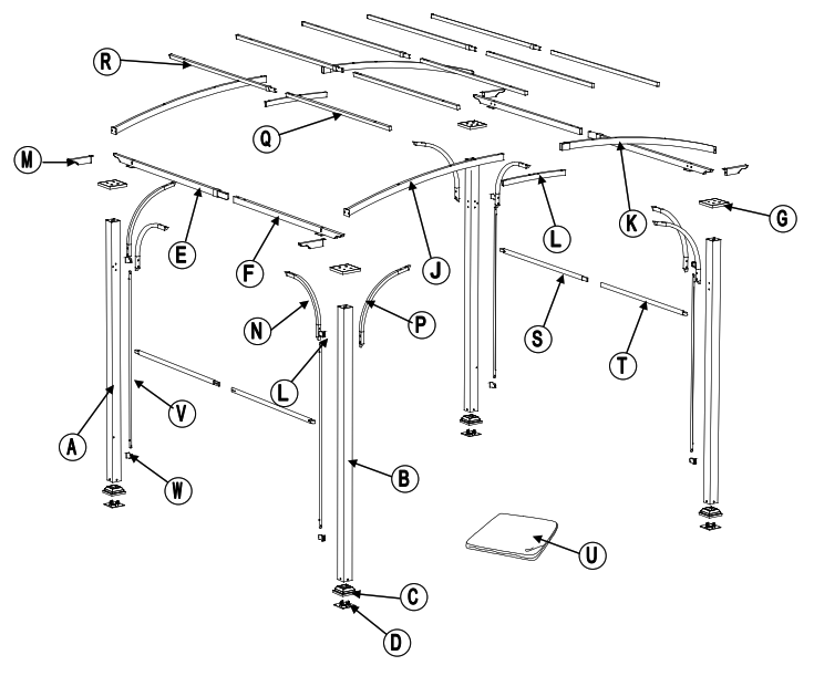 SUNJOY GROUP A106005400 Lindt 10x8 ft. Steel Arched Pergola - fig 1