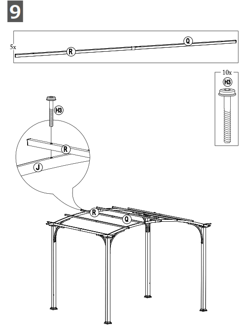 SUNJOY GROUP A106005400 Lindt 10x8 ft. Steel Arched Pergola - fig38