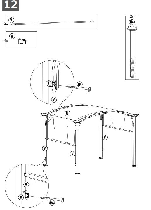 SUNJOY GROUP A106005400 Lindt 10x8 ft. Steel Arched Pergola - fig41