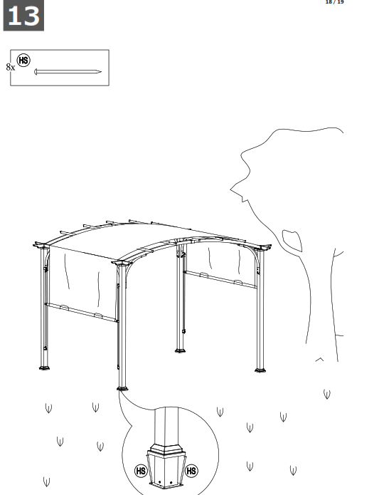 SUNJOY GROUP A106005400 Lindt 10x8 ft. Steel Arched Pergola - fig42