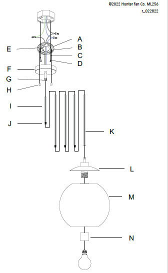 Hunter-19767-Xidane-1-Light-Pendant-1