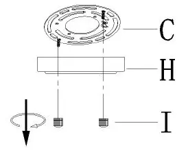 Uolfin 4978119 2-Light 12 Inch LED Semi-flush Mount Light-4