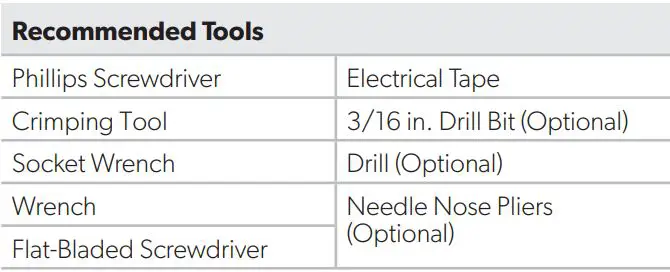 DOMETIC PT2000-2 Steering System Pro Trim Installation Guide - Recommended Tools
