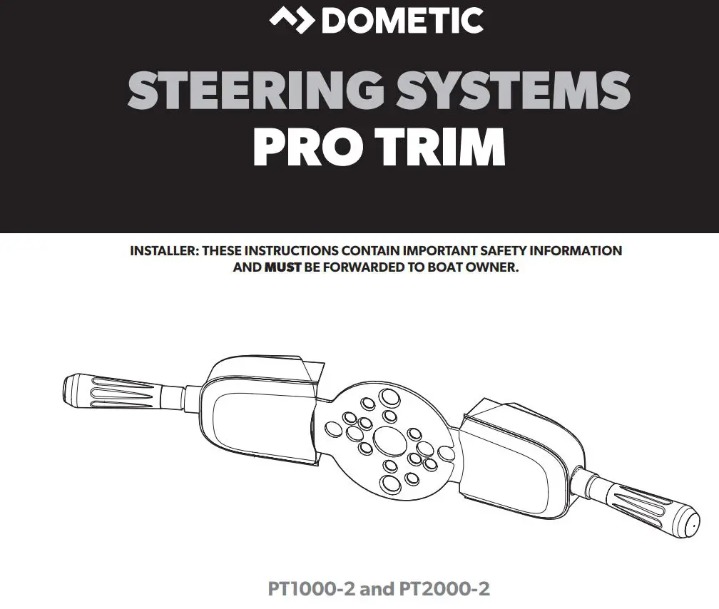 DOMETIC PT2000-2 Steering System Pro Trim Installation Guide