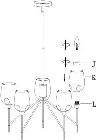 ZEVNI A04585 Nat 16 Inch Wide Black 8 Light Chandelier-09