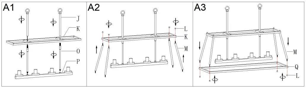ZEVNI A04474 Elvia 4-Light Black Transitional Cage Chandelier - Figure 3