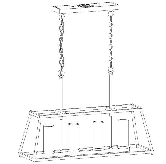 ZEVNI A04474 Elvia 4-Light Black Transitional Cage Chandelier