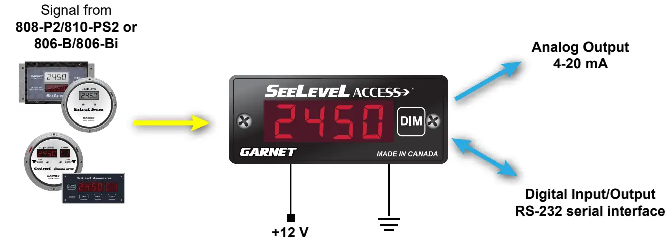 SEELEVEL ACCESS T-DP0301-A Data Portal and Remote Display with 4-20 mA Output and Serial Interface - fig 1