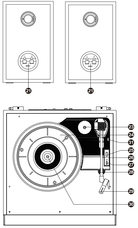 muse MT 120MB Music Center With Record Player CD Radio USB and Bluetooth - fig 2