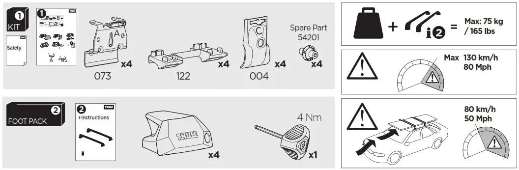 THULE 186150 Flush Roof Rail kit - Product Overview 1