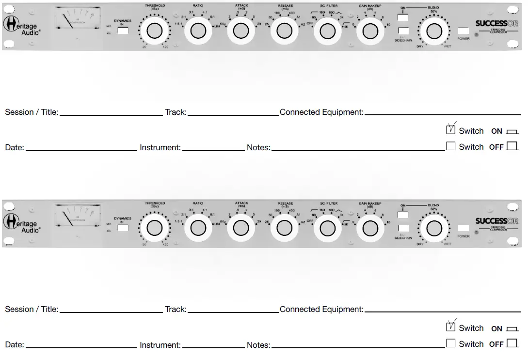 Heritage Audio 457623 Stereo Bus Compressor - 13