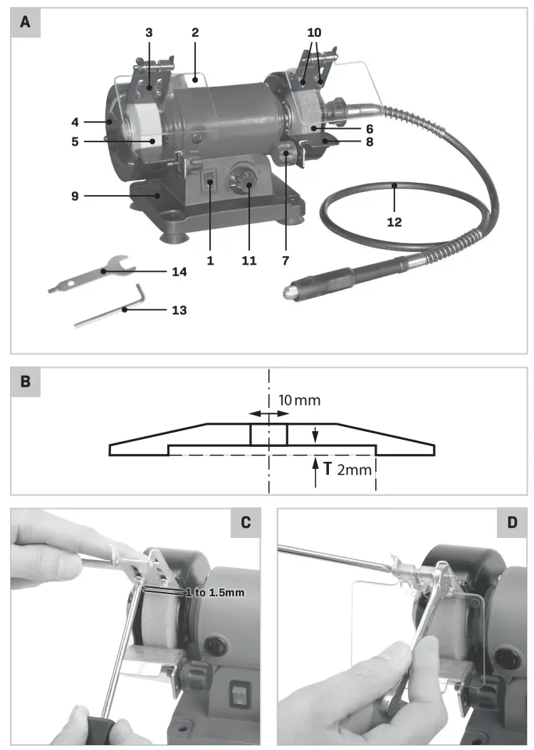 VONROC BG501AC Bench Grinder - Parts