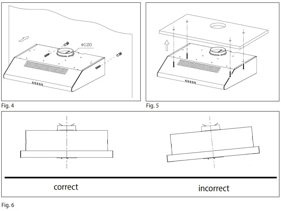 concept OPP1060 Under Cabinet Range Hood - Light switch 4