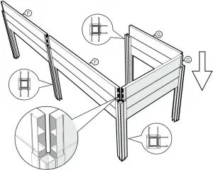 vita Urbana 6X6 Keyhole Garden VT17507, VT17607 Assembly D