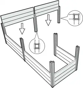 vita Urbana 6X6 Keyhole Garden VT17507, VT17607 Assembly E