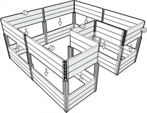 vita Urbana 6X6 Keyhole Garden VT17507, VT17607 Assembly Part E