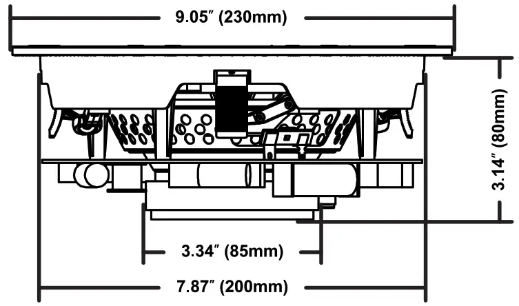 EARTHQUAKE 6.5 INCeiling Speaker With EZ Mount System OH6 - SPECIFICATIONS & DIMENSIONS