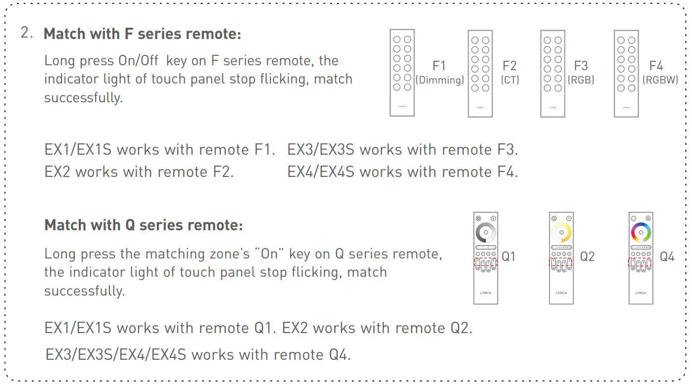LTECH EX Series Touch Panel --- Match code