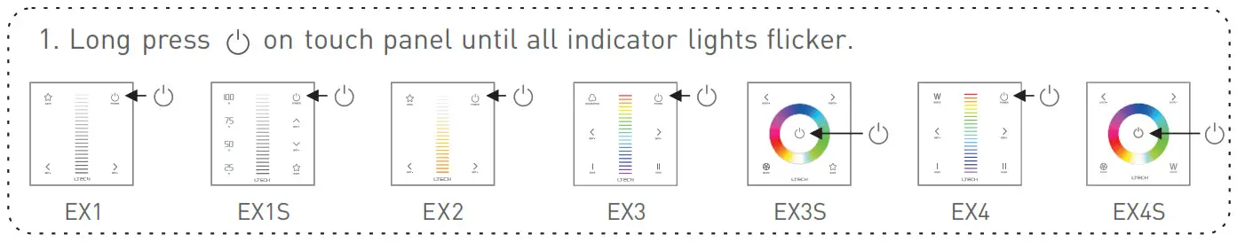 LTECH EX Series Touch Panel - Match code