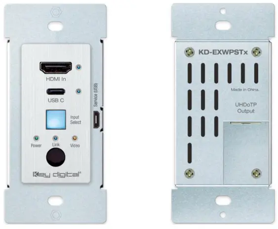Key digital KD EXWPSTX Single Gang HDMI USB C over 50m CAT5e 6 Wall Plate Switcher Transmitter