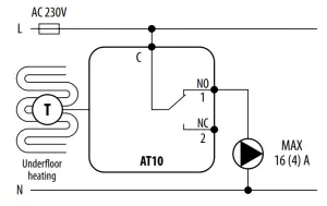 SALUS AT10 Contact Thermostat - diagram