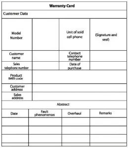 Warranty Card
