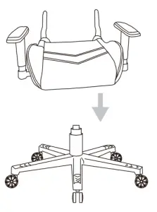 NEWSKILL Kitsune Zephyr Series Gaming Chair Finished in Ultra-Breathable Fabric - MOUNTING STEPS 3