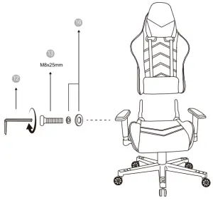 NEWSKILL Kitsune Zephyr Series Gaming Chair Finished in Ultra-Breathable Fabric - MOUNTING STEPS 4