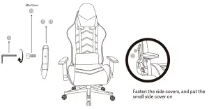 NEWSKILL Kitsune Zephyr Series Gaming Chair Finished in Ultra-Breathable Fabric - MOUNTING STEPS 5