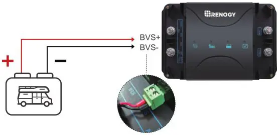 RENOGY Dual Input DC-DC On Board Battery Charger - Connecting Battery Voltage Sensor