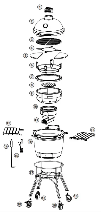 KAMADOJOE KJ15040921 Ceramic Grill- 2