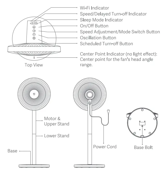 xiaomi Mi Smart Standing Fan 1C 2 Lite - overview