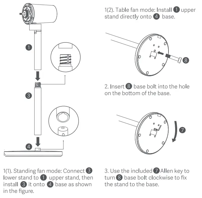 xiaomi Mi Smart Standing Fan 1C 2 Lite - step 1