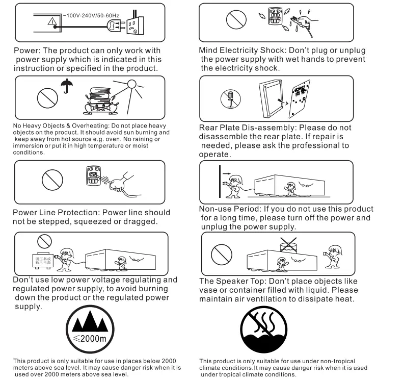 Heartsea HS 8Q Digital Multimedia Trolley Speaker - safety
