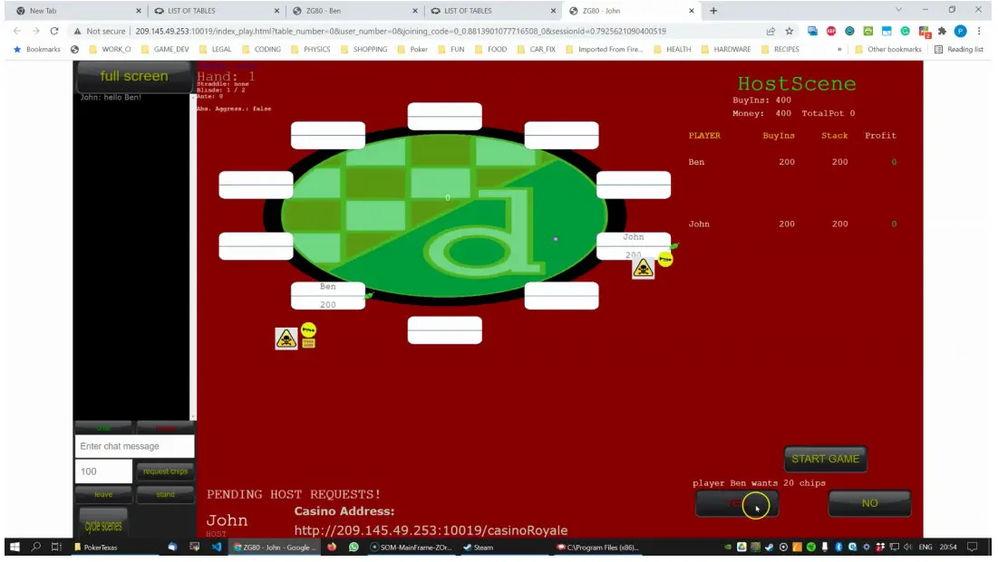 Poker Texas Mobile TV Games - Host scene