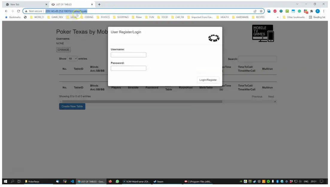 Poker Texas Mobile TV Games - browser