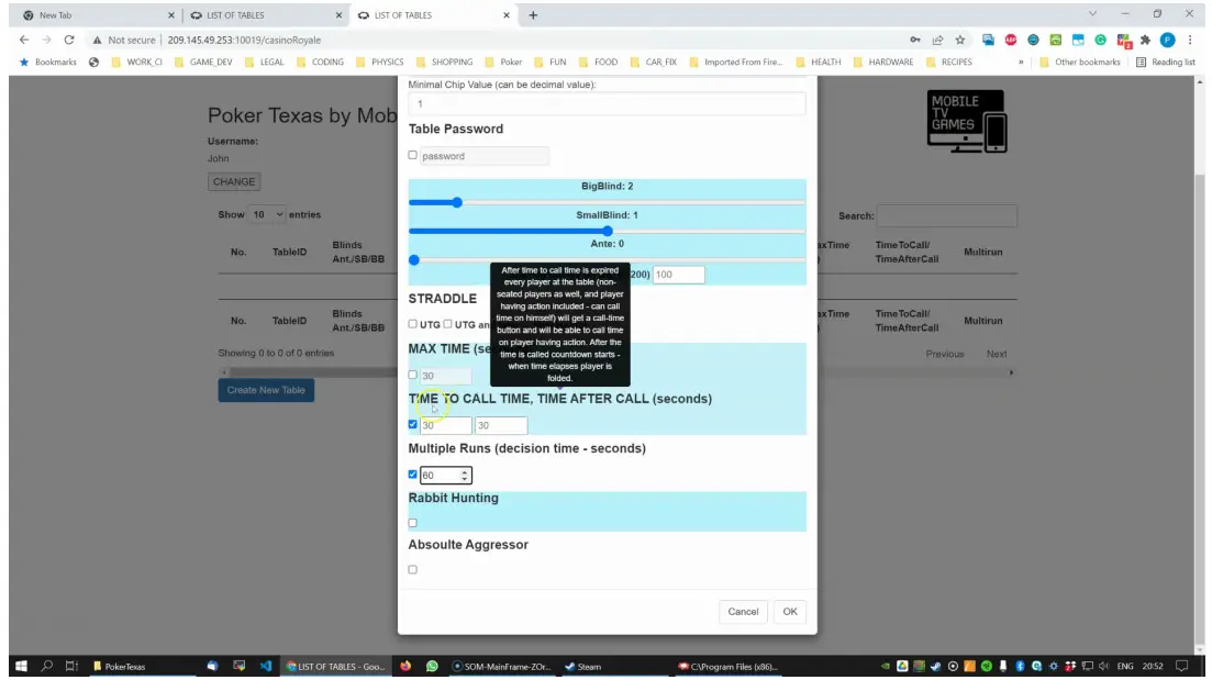 Poker Texas Mobile TV Games - pointer