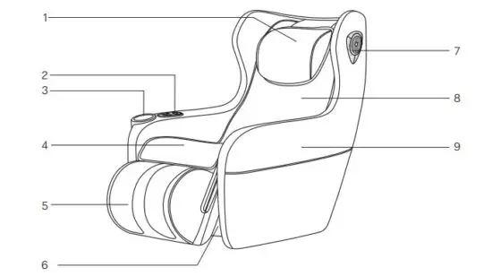 Massaggio Ricco Massage Chair - components