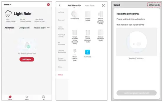 FIG 16 Using AP Mode to add device
