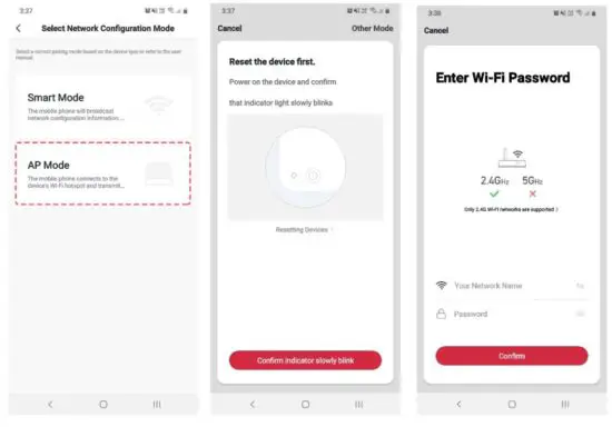 FIG 17 Using AP Mode to add device