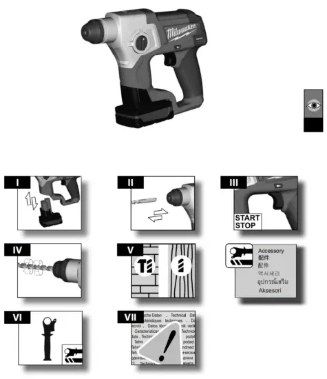 milwaukee M12 CH Compact SDS Hammer - Fig