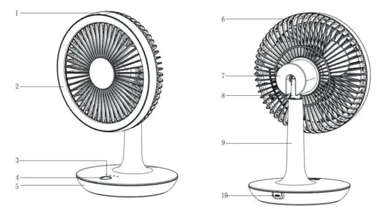 Dimplex Rechargeable Titing 4 Speed White Desk Fan-5 Inches - figure 1