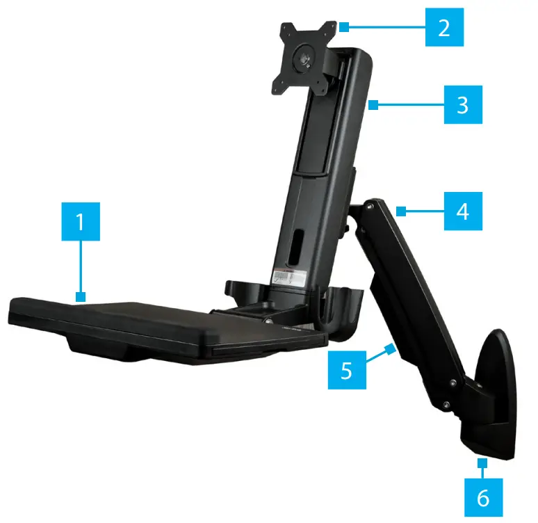 StarTech WALLSTS1 Sit Stand Desk Wall Mount - fig1