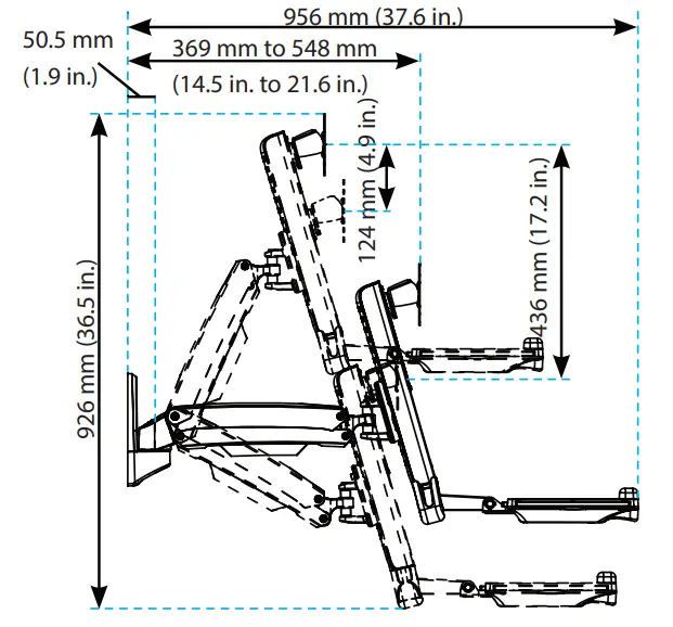 StarTech WALLSTS1 Sit Stand Desk Wall Mount - fig4