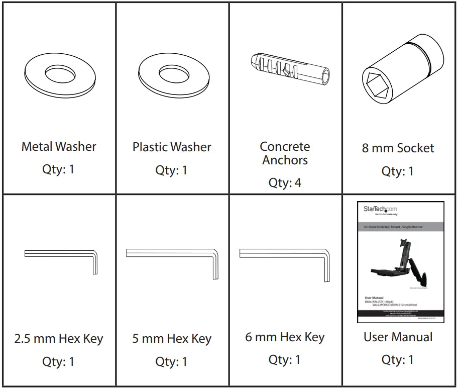 StarTech WALLSTS1 Sit Stand Desk Wall Mount - fig7