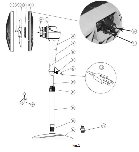 air choice 16 Convertible Fan with Remote Contro - . Front grille